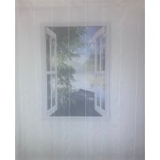 Stores Gardinenstoff Vorhang bestickt Streifen weiß  transparent, Meterware