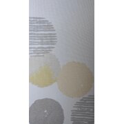 Stores Vorhang Voile Kreise gelb grau weiß transparent, 290 cm, Meterware