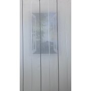 Stores Vorhang Leinenoptik Längsstreifen weiß grau schlamm transparent, 260 cm, Meterware