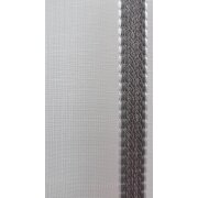 Stores Vorhang Leinenoptik Längsstreifen weiß grau schlamm transparent, 260 cm, Meterware