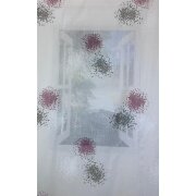 Stores Vorhang Leinenoptik Streumuster beere schlamm weiß transparent, 290 cm, Meterware