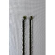 Stores Vorhang Scherli Längsstreifen weiß moosgrün transparent, 280 cm, Meterware