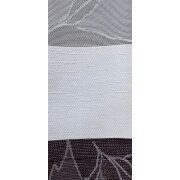 Dekostoff Vorhang Querstreifen Blätter braun hellgrau creme blickdicht, Meterware