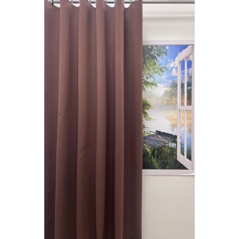Verdunklungsstoff Verdunkler Gardine Vorhang Uni braun, Meterware