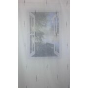 Stores Vorhang Leinenoptik Scherli Streifen grau anthrazit creme transparent, 290 cm, Meterware