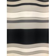 Vorhang Dekoschal mit Querstreifen weiß schwarz grau teiltransp., fertig genäht