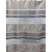Vorhang Dekoschal Querstreifen Gräser braun grau weiß teiltransparent, fertig genäht