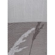 Vorhang Dekoschal Querstreifen Gräser braun grau weiß teiltransparent, fertig genäht