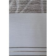 Vorhang Dekoschal mit Querstreifen Blätter beige creme teiltransp., fertig genäht