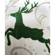 Kissenhülle Kissen Bezug Landhaus Hirsch Ranke beige grün 45x45cm