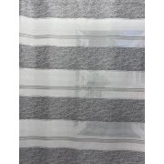 Vorhang Dekoschal mit gemusterten Querstreifen grau weiß  teiltransp., fertig genäht
