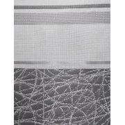 Vorhang Dekoschal mit gemusterten Querstreifen grau weiß  teiltransp., fertig genäht