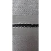 Vorhang Dekoschal Blätter Querstreifen beige braun weiß  teiltransp., fertig genäht