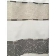 Vorhang Dekoschal Querstreifen gemustert braun beige weiß teiltransparent, fertig genäht