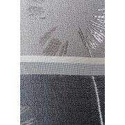 Vorhang Dekoschal Querstreifen Blumen beige creme weiß teiltransp., fertig genäht