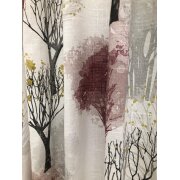 Vorhang Dekoschal Druck Baum natur weinrot grau blickdicht, fertig genäht