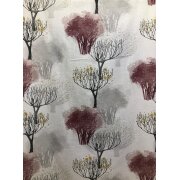 Vorhang Dekoschal Druck Baum natur weinrot grau blickdicht, fertig genäht