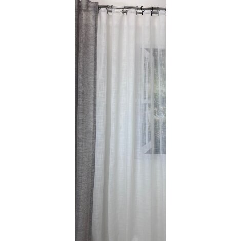 Vorhang Dekoschal einfarbig Käseleinen natur transparent,  fertig genäht