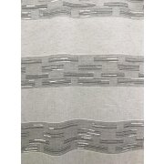 Deko Gardinenstoff Vorhang Streifen Fransen grau anthrazit teiltransp, Reststück 1,8 m