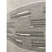 Deko Gardinenstoff Vorhang Streifen Fransen grau anthrazit teiltransp, Reststück 1,8 m