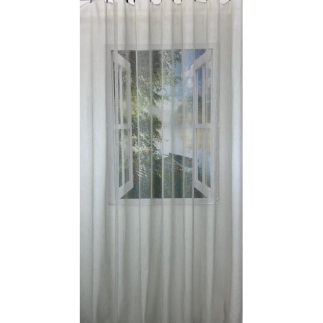 Stores Gardinenstoff Vorhang feines Gitter-Muster grün transparent, Meterware