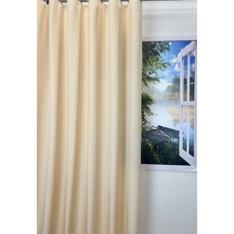 Dekstoff Gardine Vorhang vanille uni einfarbig blickdicht, Meterware