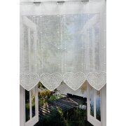 Panneaux Scheibengardine Stickereiabschluss Herz creme...