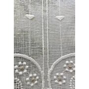 Panneaux Scheibengardine Stickereiabschluss Herz creme weiß H 60 cm, Meterware