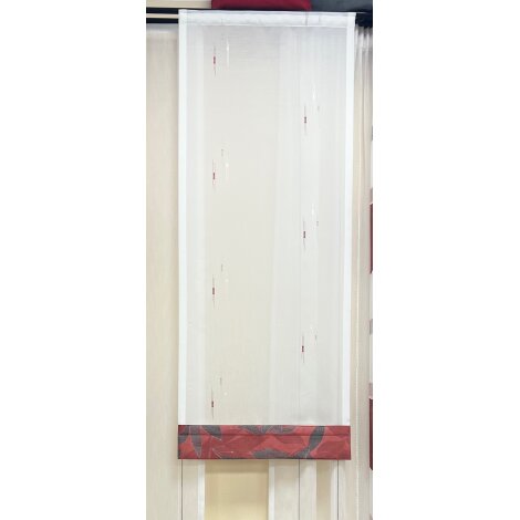 Flächenvorhang in weiß rot grau, Balken-Streifen fertige Höhe 153,5 cm