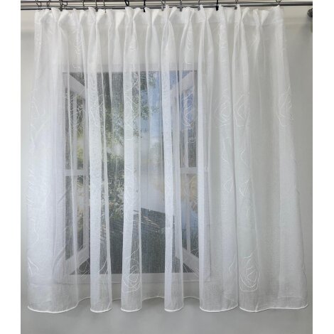 Stores transparent einfarbig creme mit Bleiband Abschluss fertig genäht,B=1,10 m H=1,20m