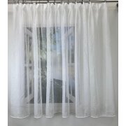 Stores transparent einfarbig creme mit Bleiband Abschluss...