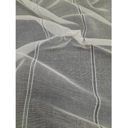 Stores Stoff Vorhang Easy Lane Streifen rohweiß blau transp ohne Bleiband, Reststück 6 m