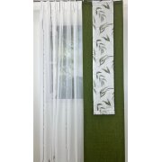 Vorhang-Set aus 2 Flächenvorhängen und 1 Store moos grün, fertige Höhe 2,40 m