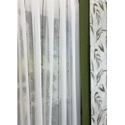 Vorhang-Set aus 2 Flächenvorhängen und 1 Store moos grün, fertige Höhe 2,40 m