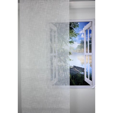 Flächenvorhang Schiebegardine fertig genäht creme teiltransparent, B=60, Maßanfertigung