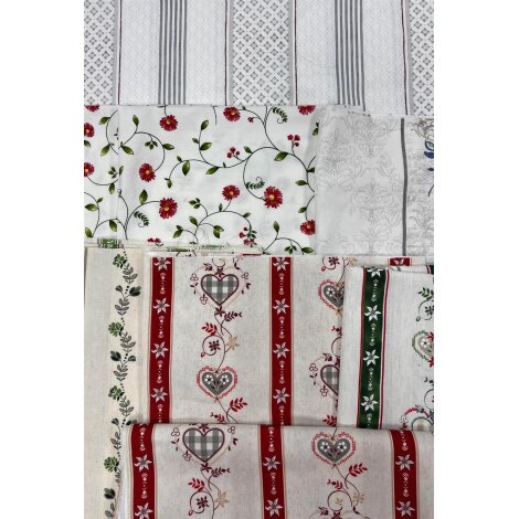 Restepaket Dekostoff Blumen Herzen Landhaus-Stil 2 kg zum Basteln oder Nähen