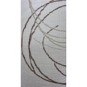 Stores Vorhang Kreise braun weiß transparent, 280 cm, Meterware