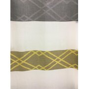 Dekostoff Vorhang Querstreifen weiß grau senf...