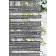 Flächenvorhang Schiebegardine Querstreifen grau teiltransparent, B=57, Maßanfertigung