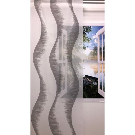 Schiebeelement Fläche Vorhang Gardine weiß grau Breite 60 cm, Maßanfertigung