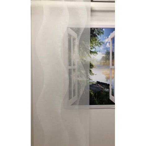 Schiebeelement Fläche Vorhang Gardine weiß Breite 60 cm, Maßanfertigung
