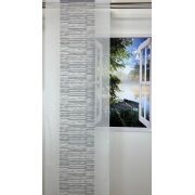 Flächenvorhang Schiebegardine Shirley weiß anthrazit, teiltransparent, Maßanfertigung