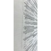 Flächenvorhang Schiebegardine Shirley weiß anthrazit, teiltransparent, Maßanfertigung