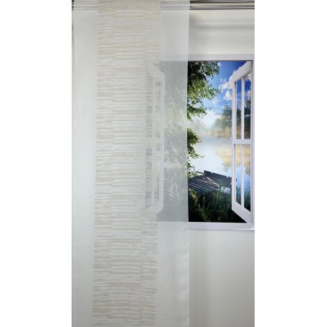 Flächenvorhang Schiebegardine Shirley beige, teiltransparent, Maßanfertigung