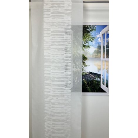 Flächenvorhang Schiebegardine Shirley weiß, teiltransparent, Maßanfertigung