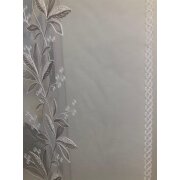 Flächenvorhang Schiebegardine Stickpaneel Blume weiß taupe transparent, Maßanfertigung