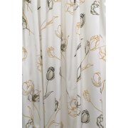 Deko Stoff Gardine Vorhang Blumen creme braun ocker...