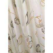 Deko Stoff Gardine Vorhang Blumen creme braun ocker blickd., Meterware