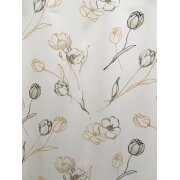 Deko Stoff Gardine Vorhang Blumen creme braun ocker blickd., Meterware