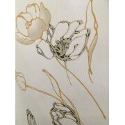 Deko Stoff Gardine Vorhang Blumen creme braun ocker blickd., Meterware